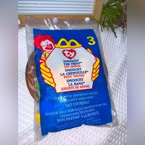 Ty Teenie Beanie Baby Smoochy The Frog 1999 #3 McDonald's Happy Meal Toy Retire